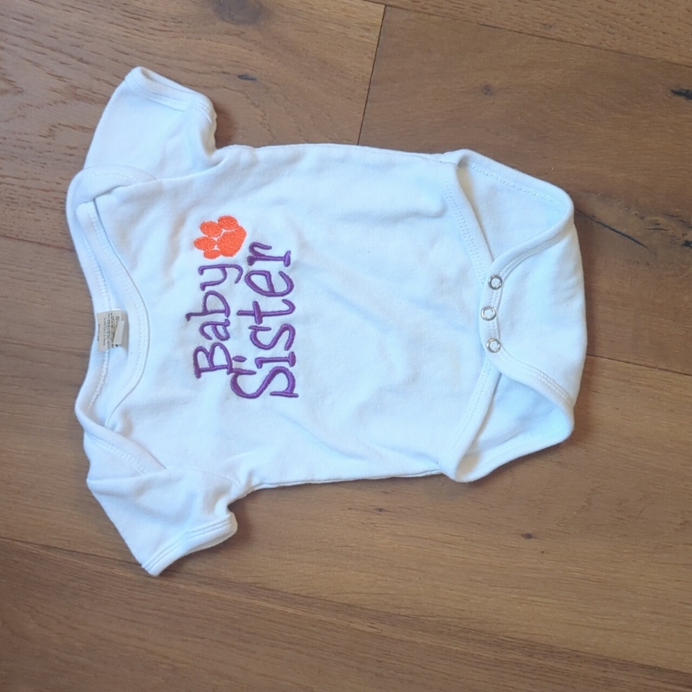 Clemson Baby Sister Embroidered 6-12 Months
